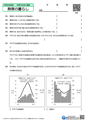 熱帯の暮らし（問題）