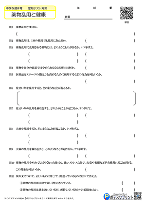 薬物と健康プリント