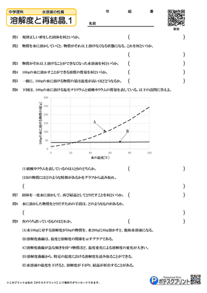 溶解度と再結晶.1（問題）