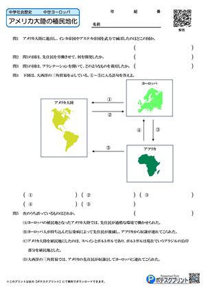 アメリカ大陸の植民地化（問題）