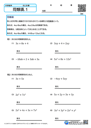 同類項.1(問題)