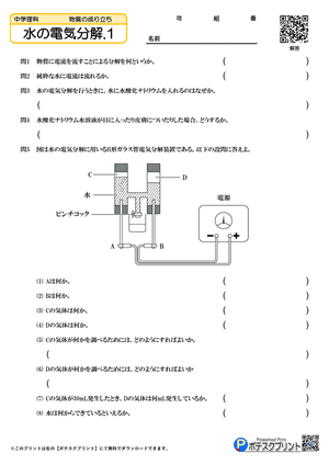 水の電気分解.1(問題
)