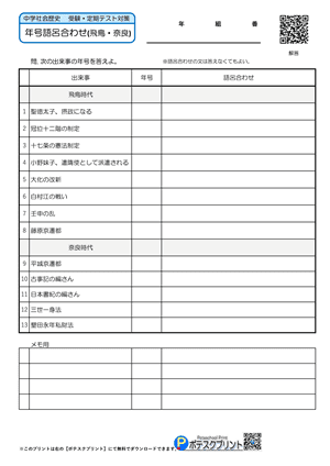語呂合わせプリント