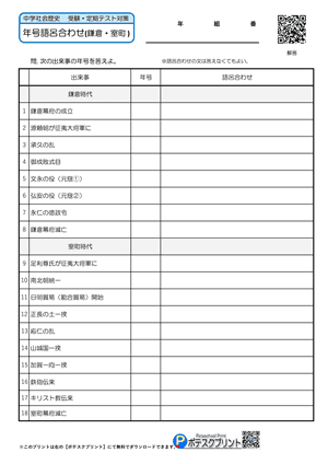 語呂合わせプリント