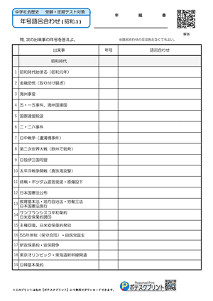 語呂合わせプリント