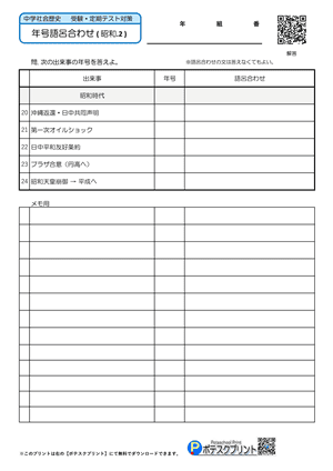 語呂合わせプリント