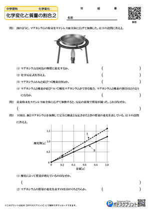 化学変化と質量の割合.2（問題）