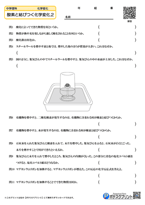 酸素と結びつく化学変化.2(問題)